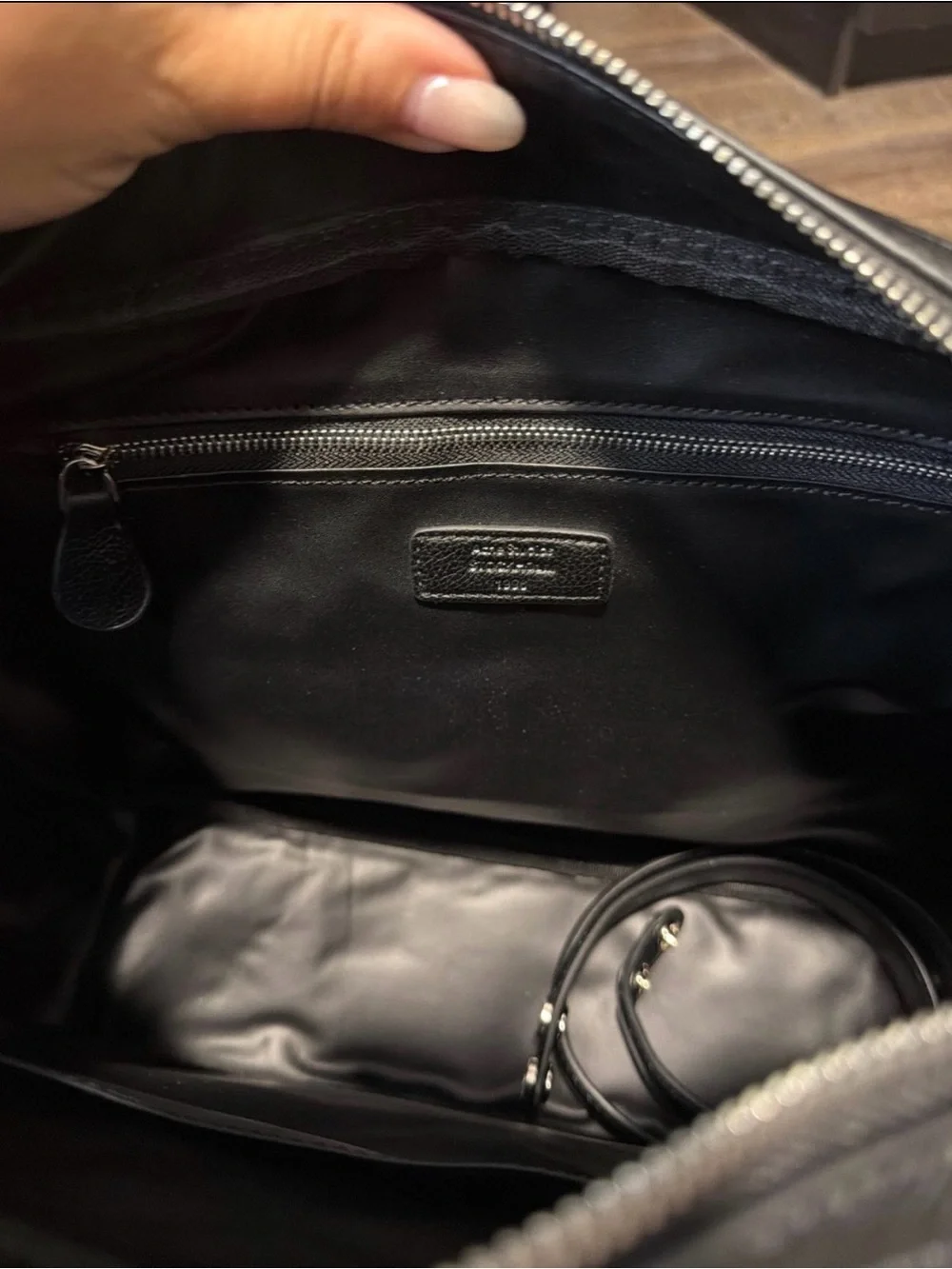 Men's Black Leather Camaro style Crossbody Organizer Bag